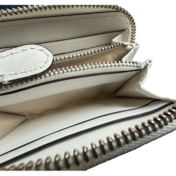 LRL Lauren Ralph Lauren embroidered leather zip wallet White Green Multicolor - Picture 6 of 16